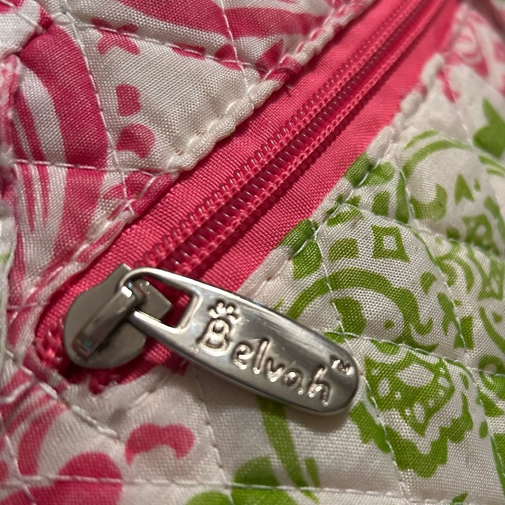BELVAH Pink and Green Quilted Backpack - Picture 7 of 9